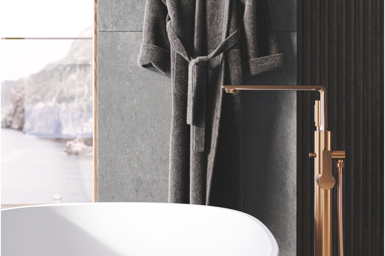 Внешняя часть смесителя для ванны GROHE Allure напольного монтажа, теплый закат матовый (25222DL1)