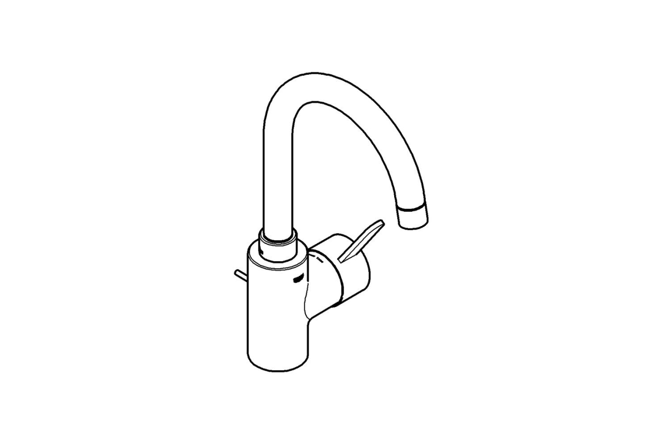 Смеситель для раковины GROHE Eurosmart Cosmopolitan с донным клапаном, высокий излив, хром (32830000)