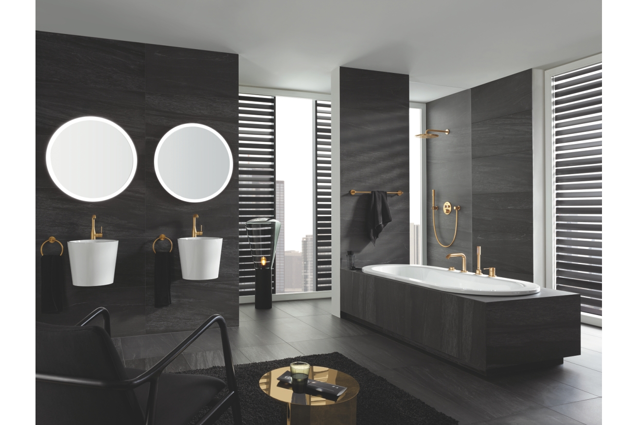 Смеситель для раковины GROHE Essence с донным клапаном, L-size, холодный рассвет матовый (24174GN1)