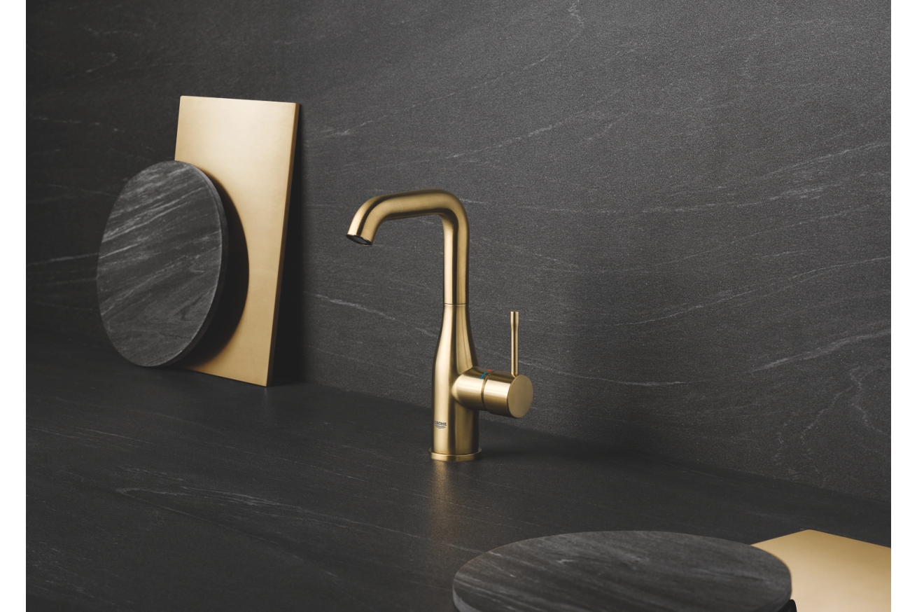 Смеситель для раковины GROHE Essence с донным клапаном, L-size, холодный рассвет матовый (24174GN1)