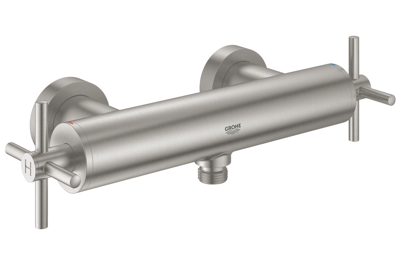 Смеситель для душа GROHE Atrio двухвентильный, внешнего монтажа, суперсталь (26003DC3)