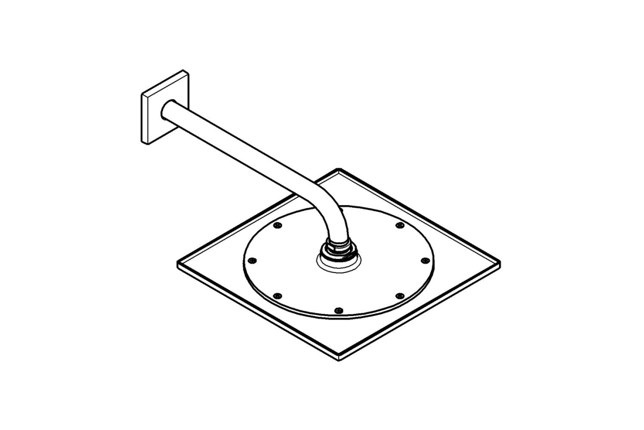 Верхний душ с кронштейном GROHE Rainshower F-series, 254x254 мм, хром (26060000)