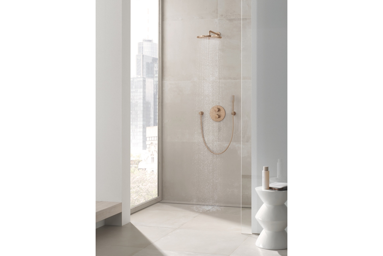Верхний душ с душевым кронштейном 380 мм, 1 режим струи, GROHE Rainshower, теплый закат матовый, (26066DL0)