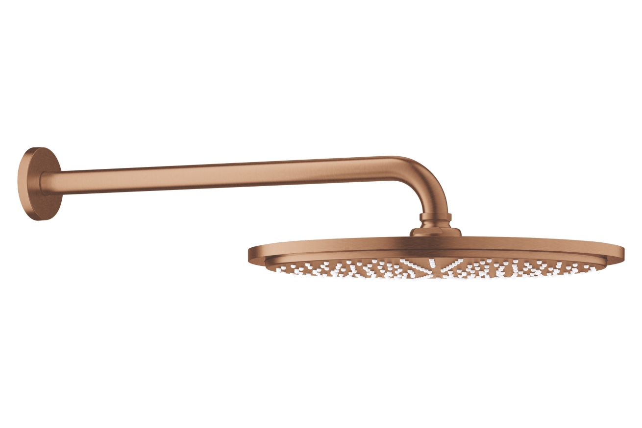 Верхний душ с душевым кронштейном 380 мм, 1 режим струи, GROHE Rainshower, теплый закат матовый, (26066DL0)