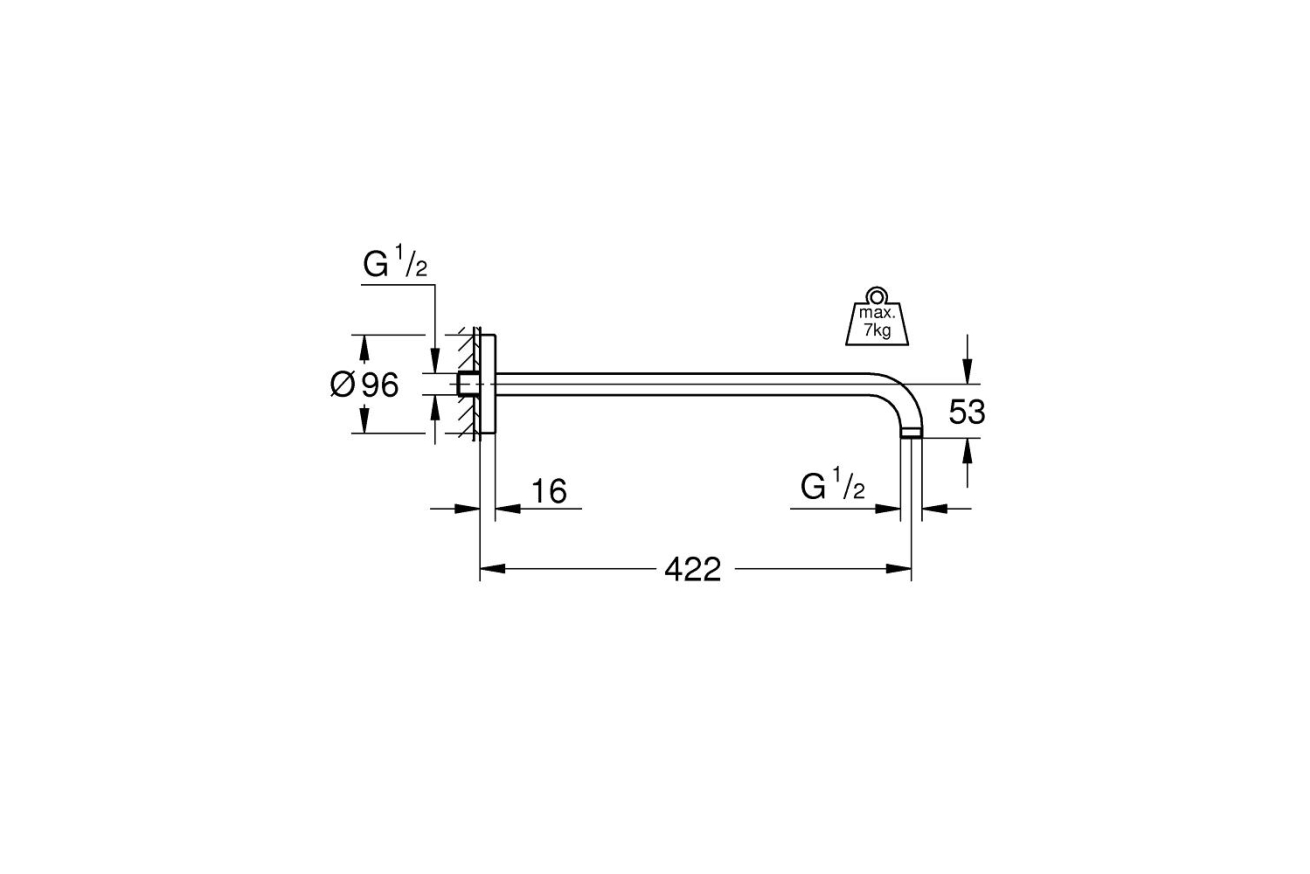 Душевой кронштейн GROHE Rainshower 422, белая луна (26146LS0)