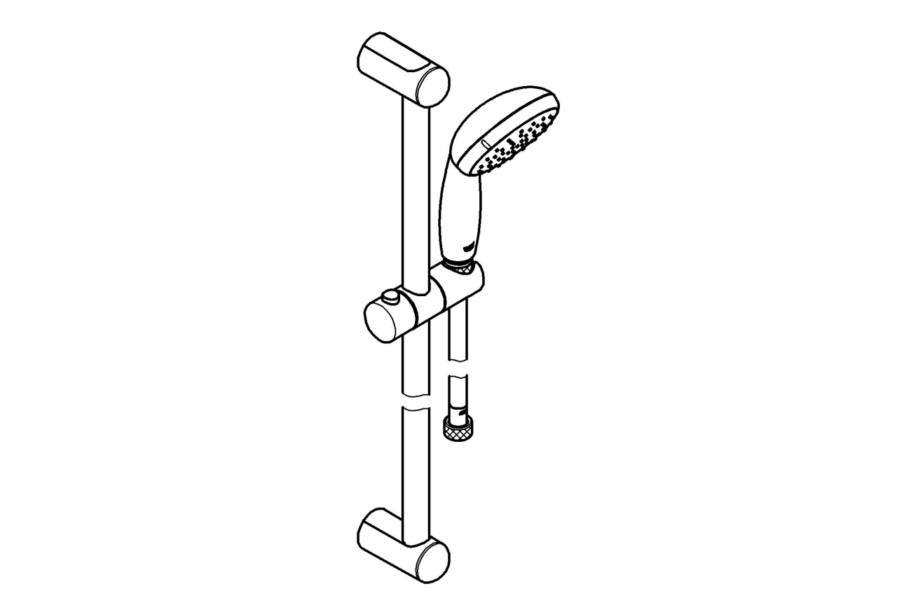 Душевой гарнитур GROHE Vitalio Go 100, хром (26196000)