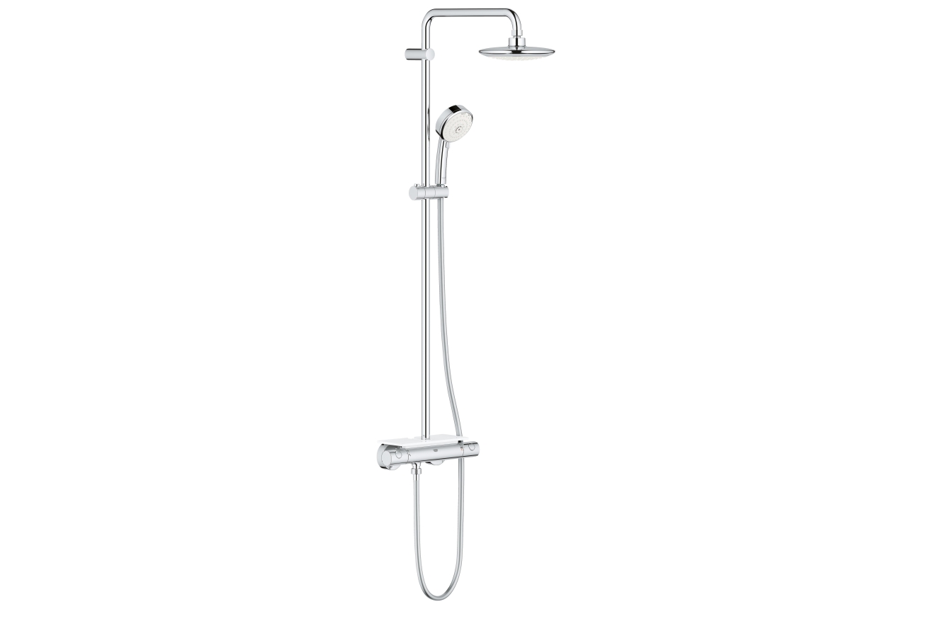 Душевая система GROHE Euphoria 190 с термостатическим смесителем и полочкой, хром (26249000)