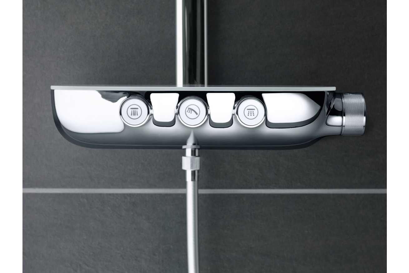 Душевая система с термостатом для настенного монтажа, GROHE Rainshower System SmartControl Duo 360, белая луна, (26250LS0)