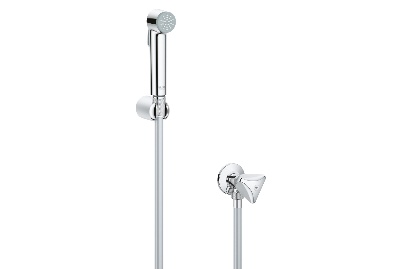 Душевой набор с угловым вентилем, 1 вид струи, GROHE Tempesta Trigger Spray, хром, (26357000)