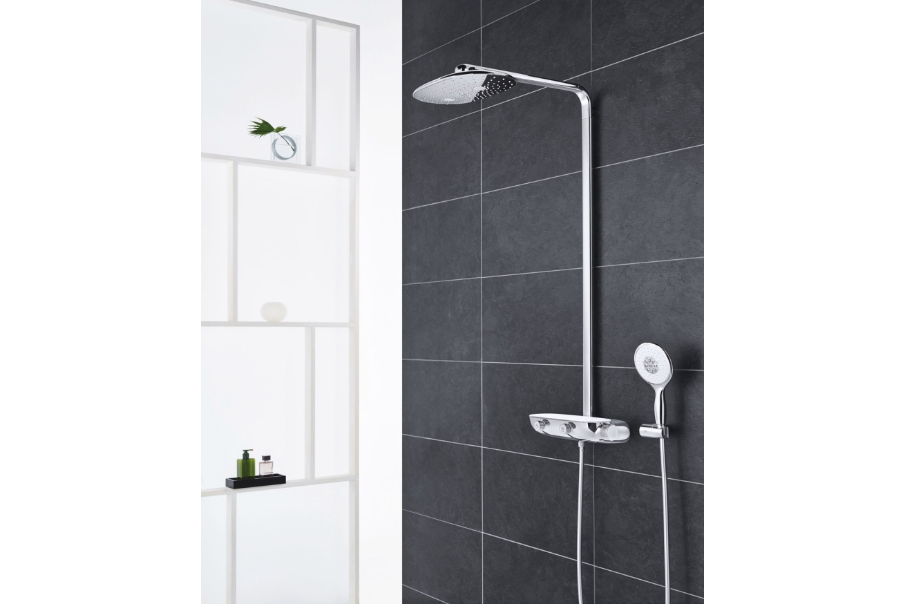 Душевая система с термостатом для настенного монтажа, GROHE Rainshower System SmartControl Mono 360, хром, (26361000)