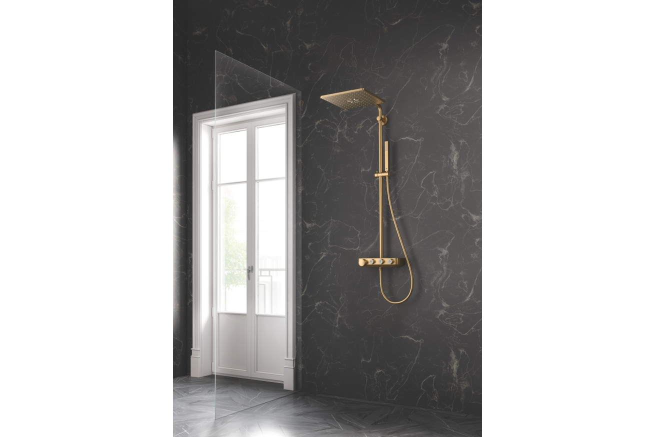 Душевая система с термостатом для настенного монтажа, GROHE Euphoria SmartControl System 310, холодный рассвет матовый, (26508GN0)