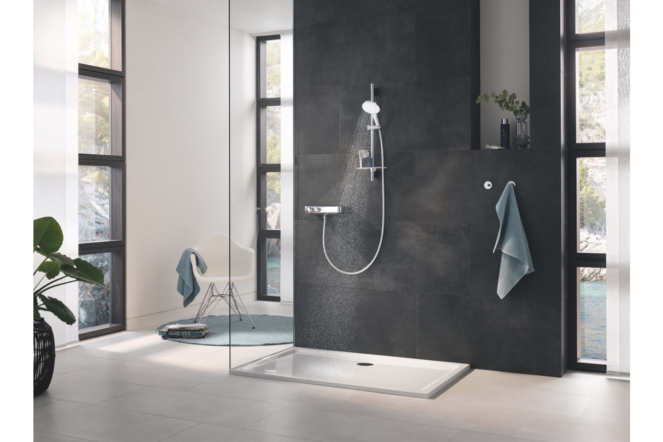 Душевой гарнитур GROHE Rainshower SmartActive 130, 3 вида струй, белая луна (26577LS0)