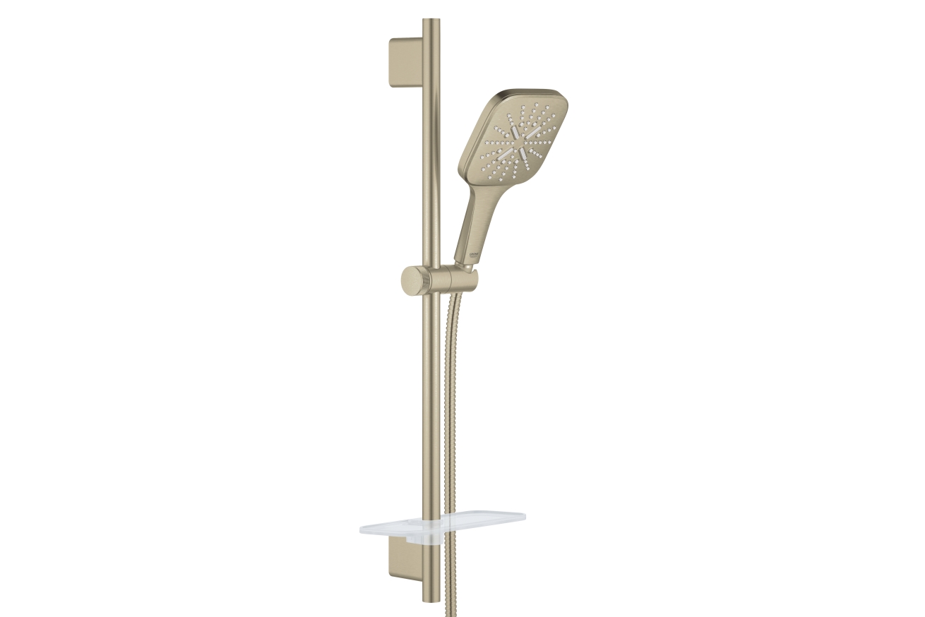 Душевой гарнитур GROHE Rainshower SmartActive 130 Cube, 3 вида струй, никель матовый (26585EN0)