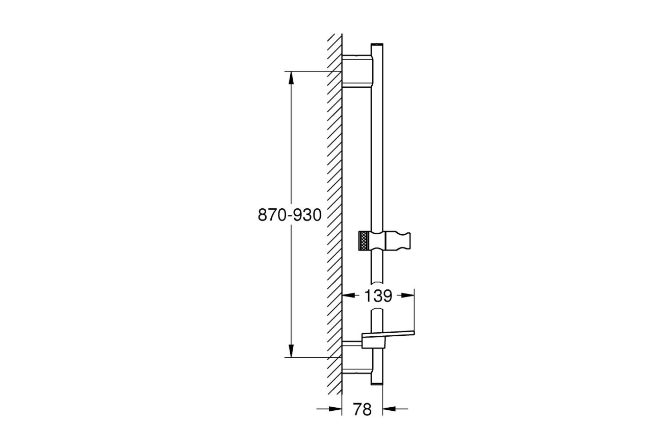 Душевая штанга GROHE Rainshower SmartActive, 900 мм, никель глянец (26603BE0)