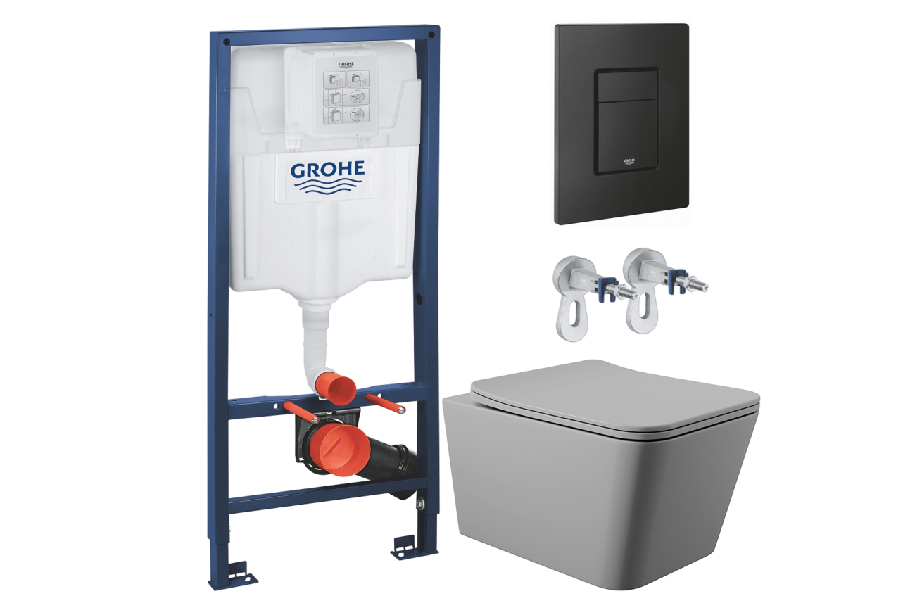 Комплект инсталляции GROHE Solido 38811KF0 с унитазом Aqueduto MACIO MAC0130 и сиденьем с микролифтом (NW0228)