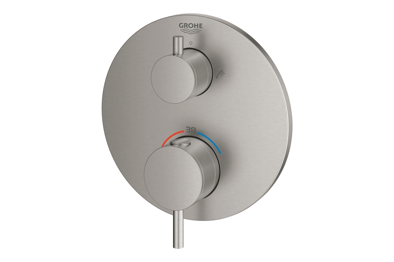 Внешняя часть термостата для ванны GROHE Atrio на 2 потребителя, суперсталь (24138DC3)