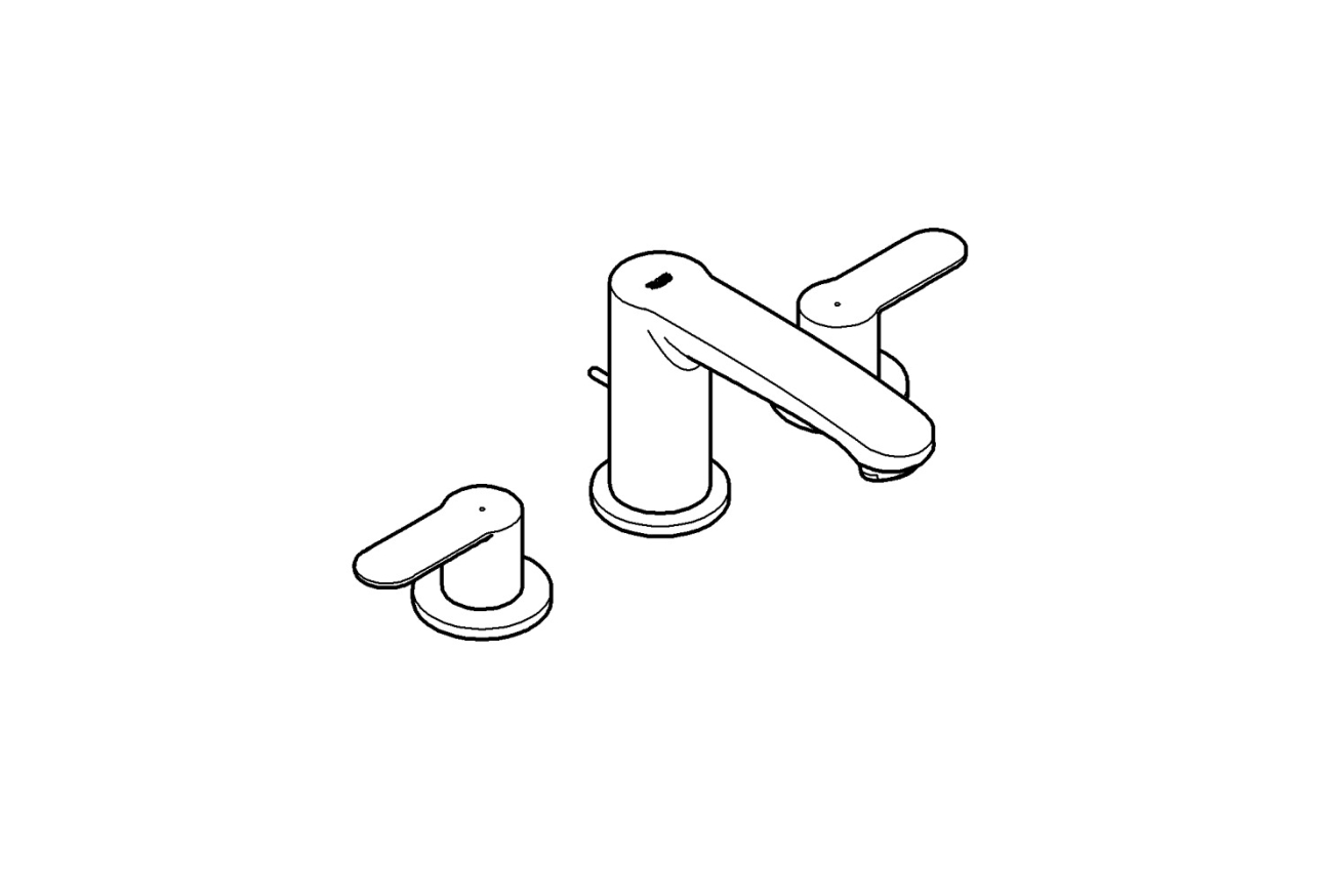 Смеситель для раковины GROHE Eurostyle Cosmopolitan на 3 отверстия, S-size, хром (20208002)