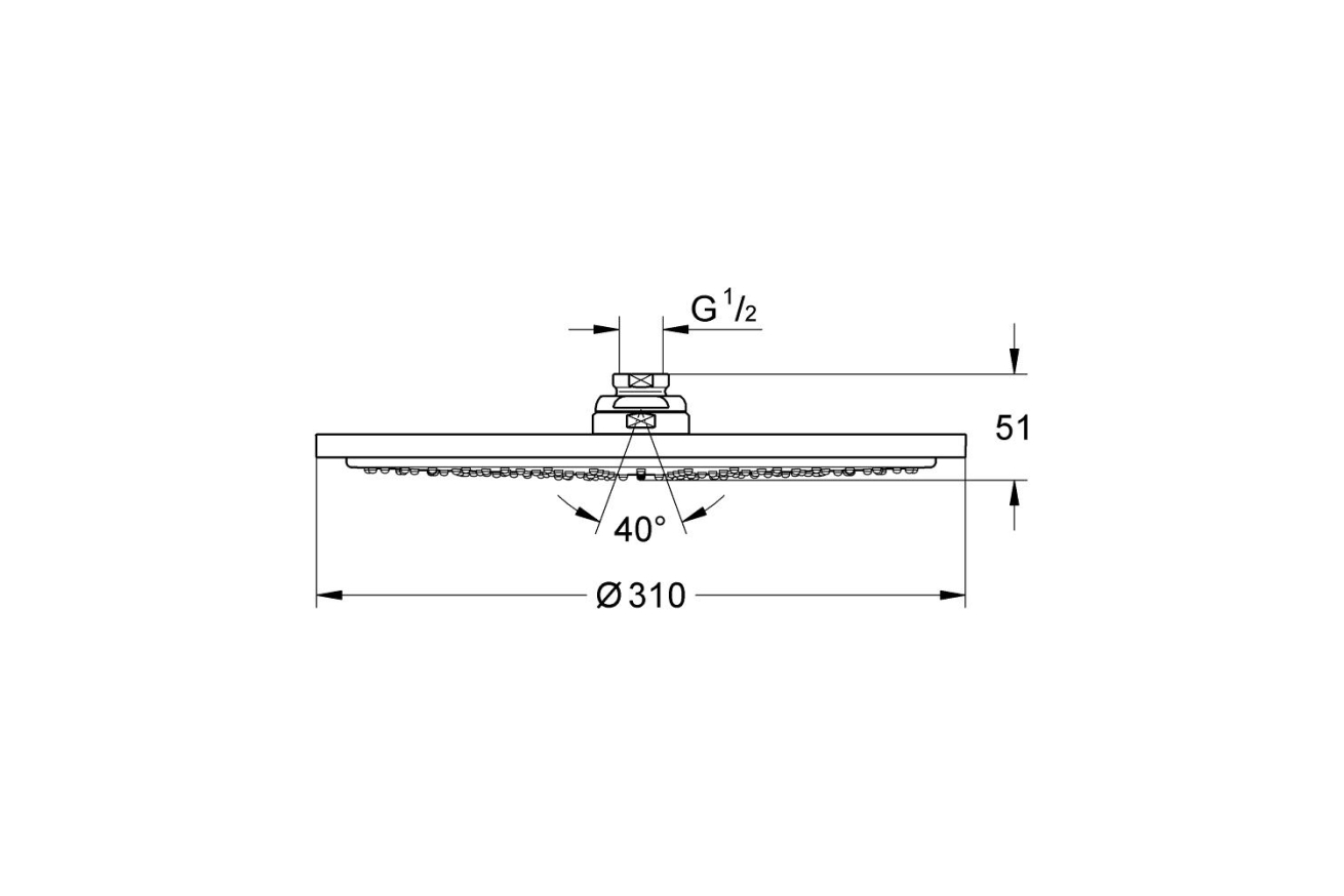 Верхний душ GROHE Rainshower Cosmopolitan 310, хром (27477000)