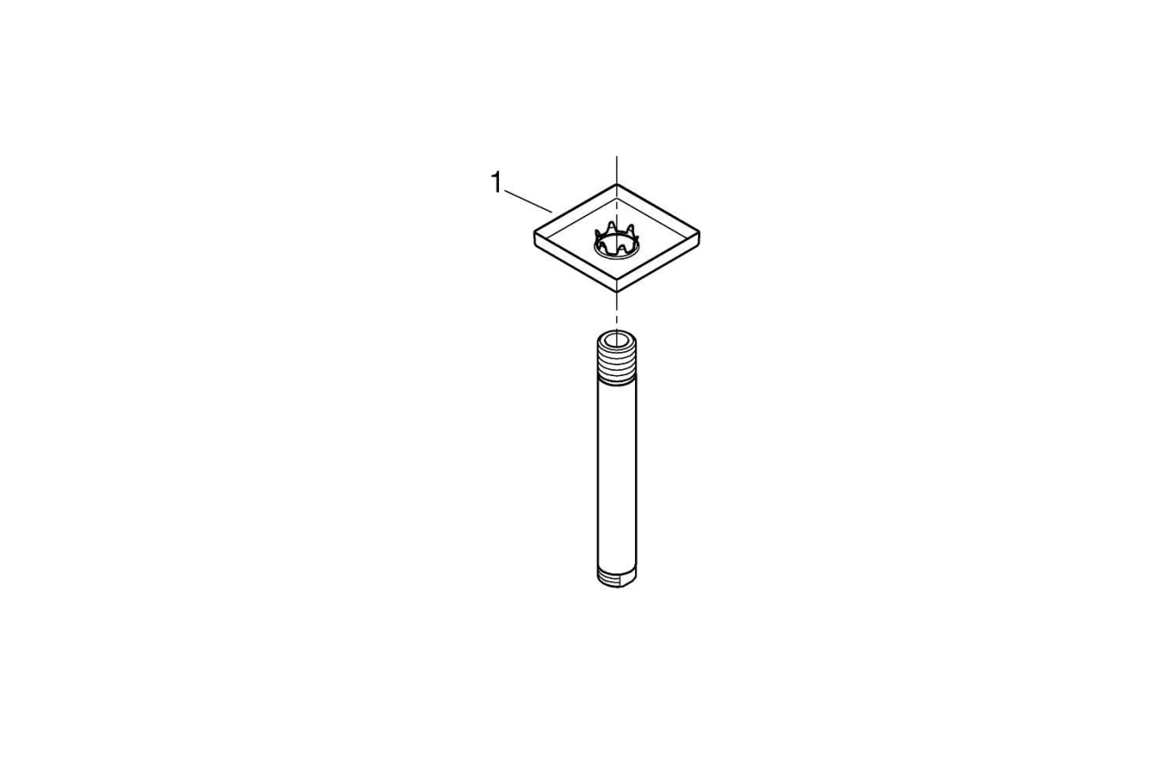Душевой кронштейн потолочный GROHE Rainshower neutral 151 мм, хром (27485000)