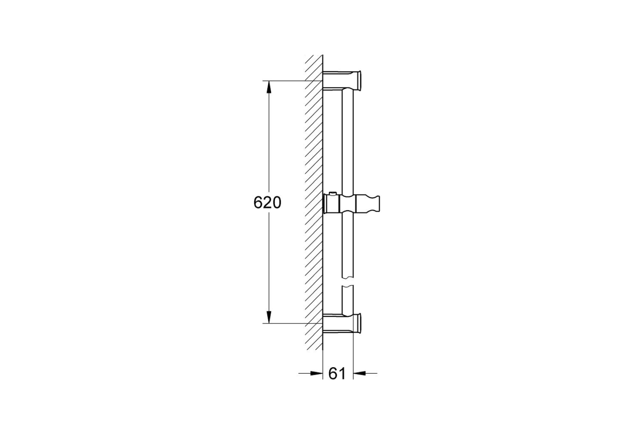 Душевая штанга GROHE Tempesta Rustic 600 мм, хром (27519000)