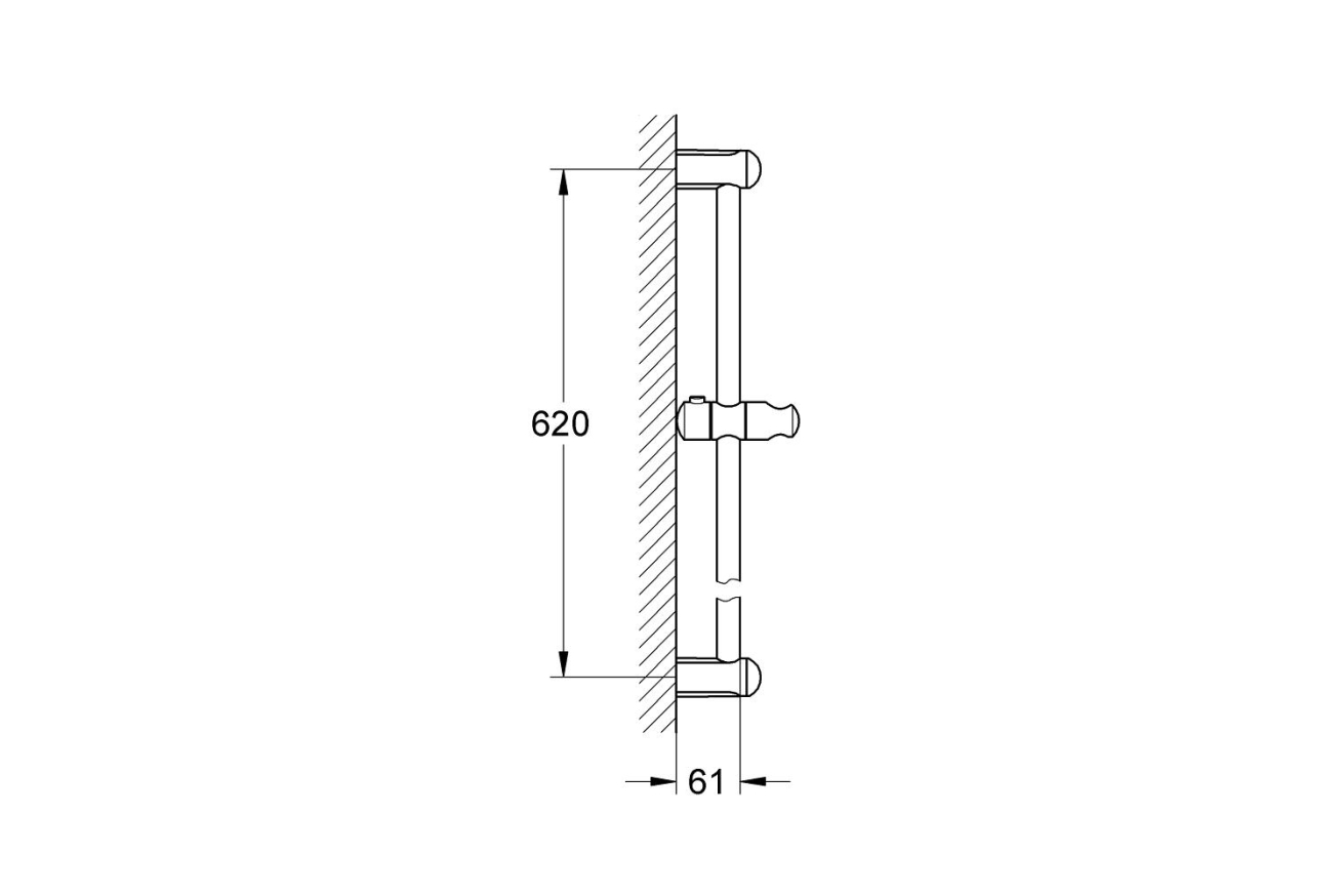 Душевая штанга GROHE Tempesta Classic 600 мм, хром (27523000)