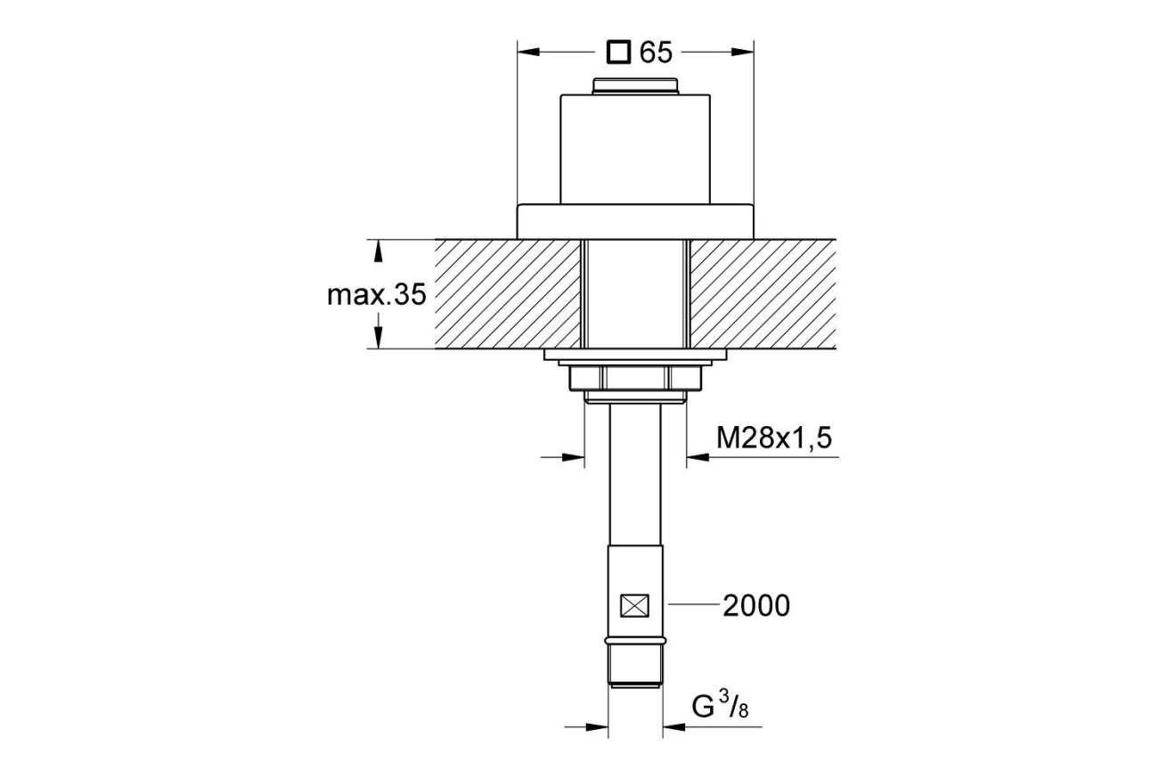 Выдвижное подключение для ручного душа GROHE Cube, 2000 мм шланг в комплекте, хром (27531000)