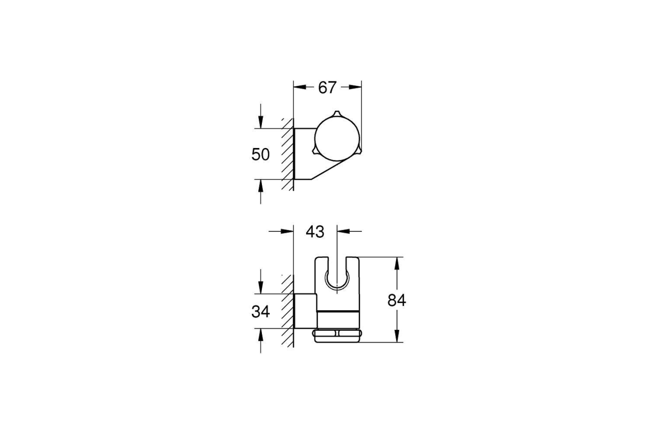 Держатель настенный для ручного душа GROHE Tempesta Classic, хром (27595000)