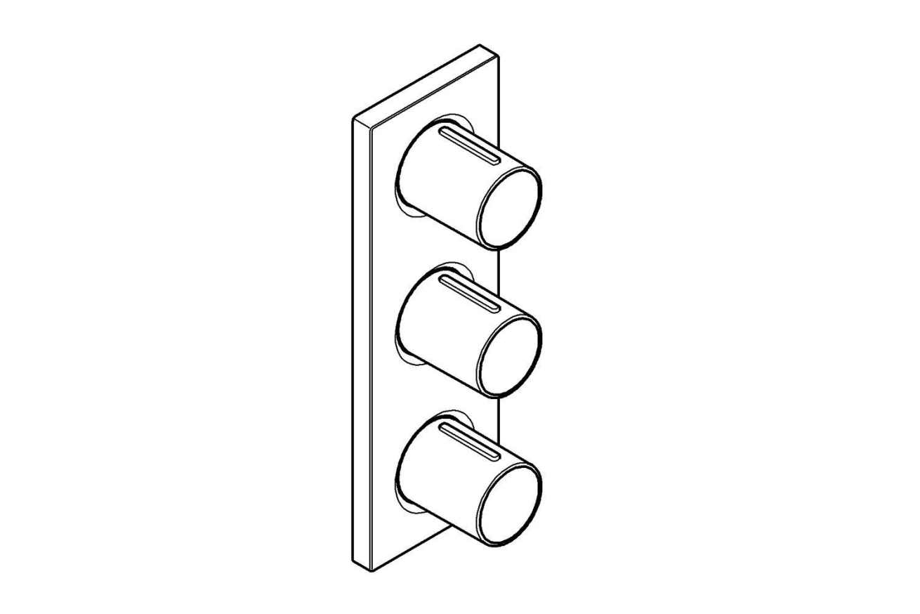 Внешняя часть переключателя потоков GROHE Grohtherm F на 3 положения, хром (27625000)