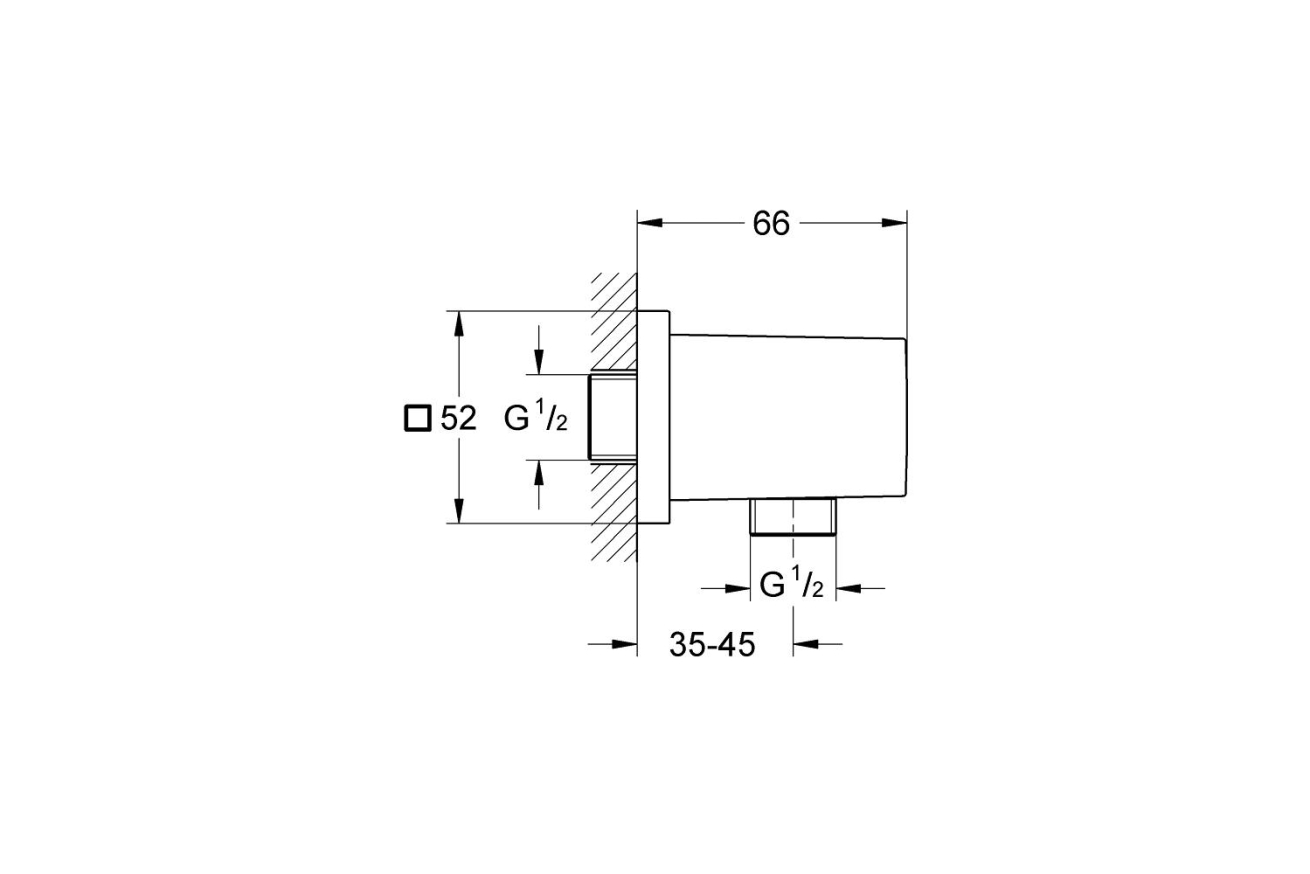 Подключение для душевого шланга GROHE Euphoria Cube, хром (27704000)