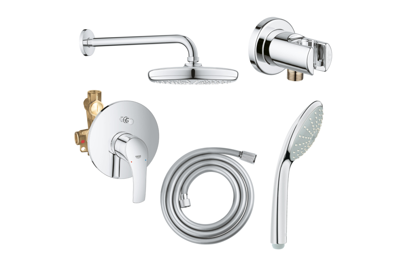 Готовый набор для душа GROHE Eurosmart, хром, (124440)