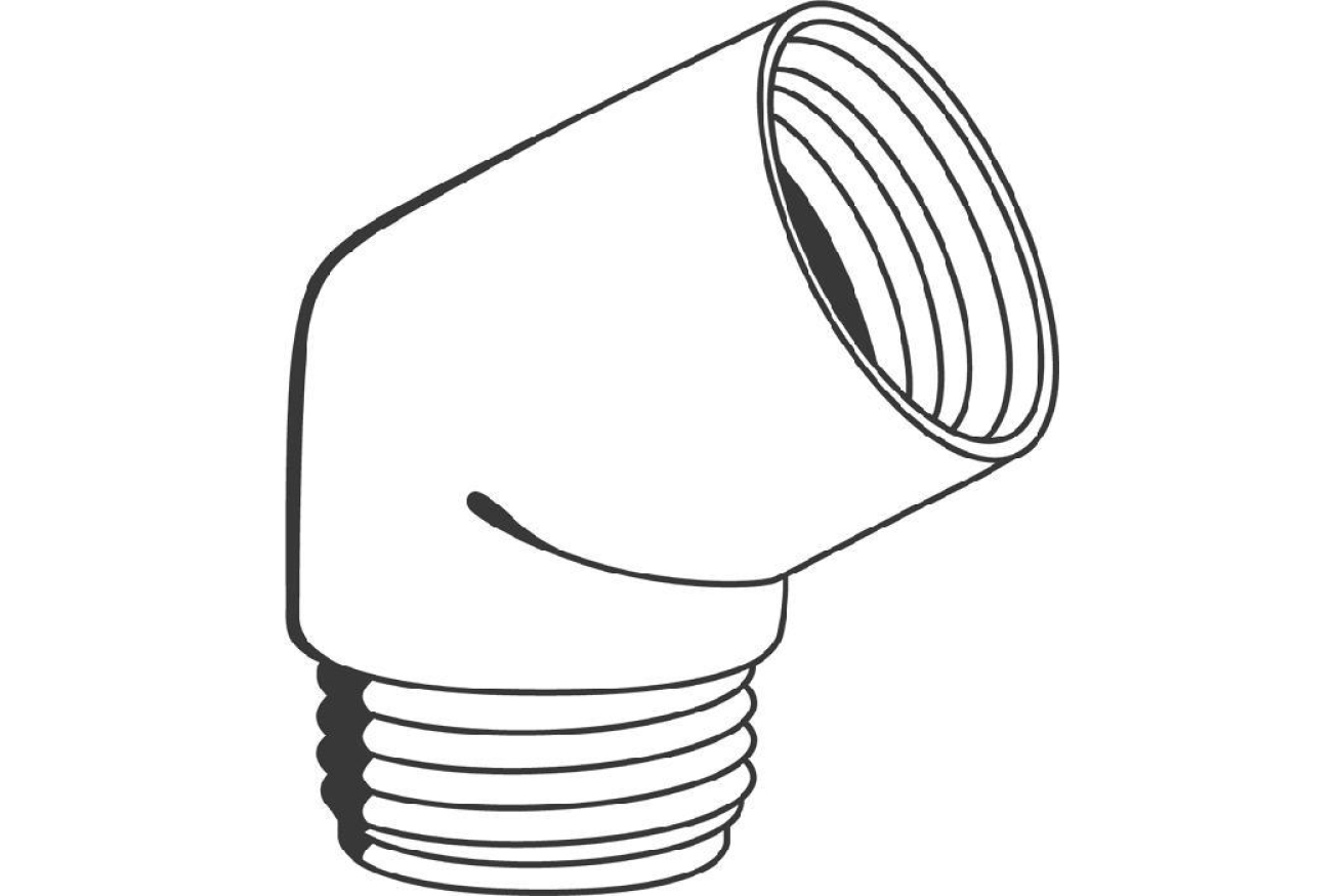 Угловой переходник для подключения душевого шланга 1/2″ x 1/2″ GROHE Sena, хром (28389000)