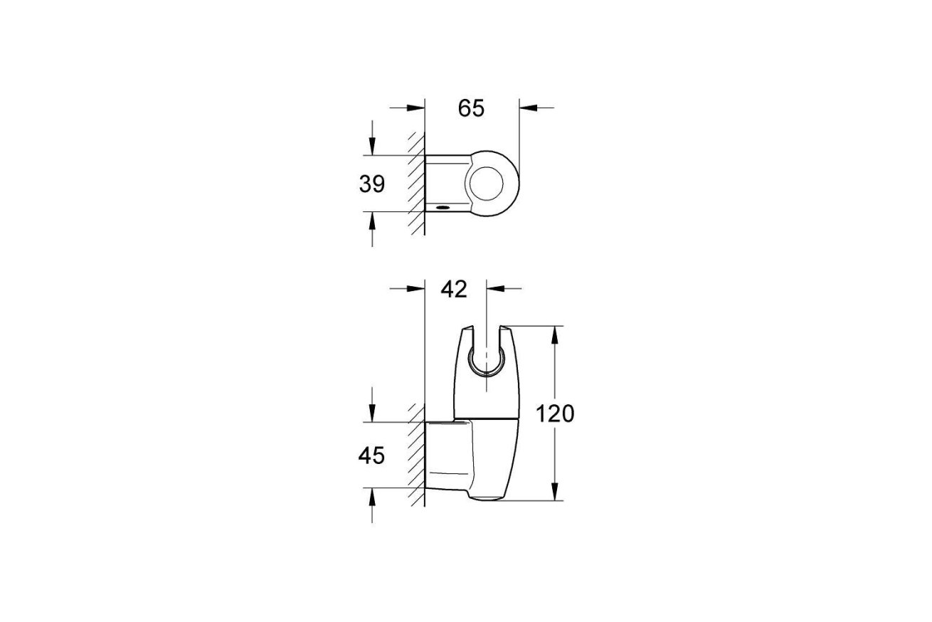 Держатель настенный для ручного душа GROHE Movario регулируемый, хром (28401000)