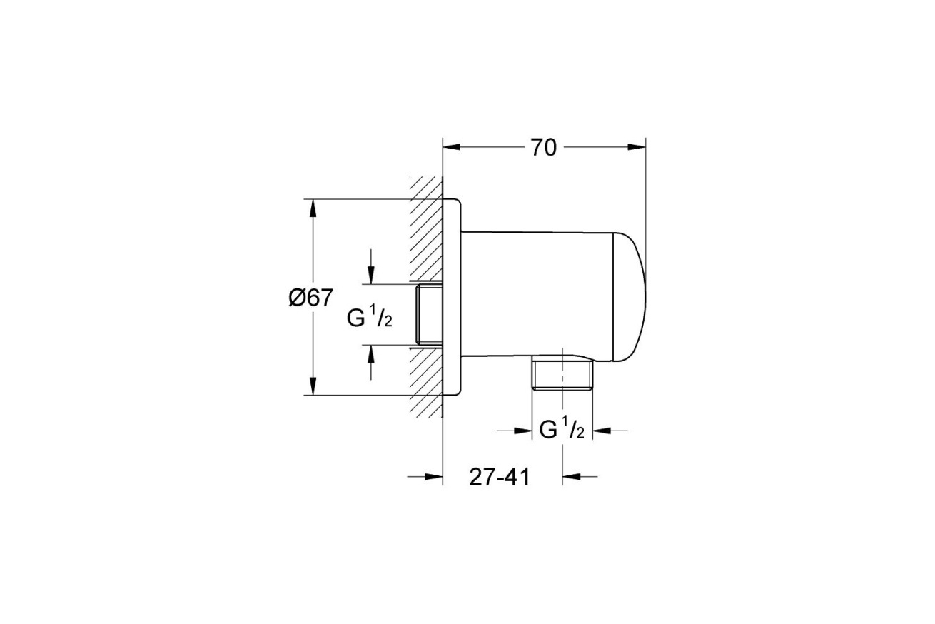 Подключение для душевого шланга GROHE Relexa, хром (28680000)