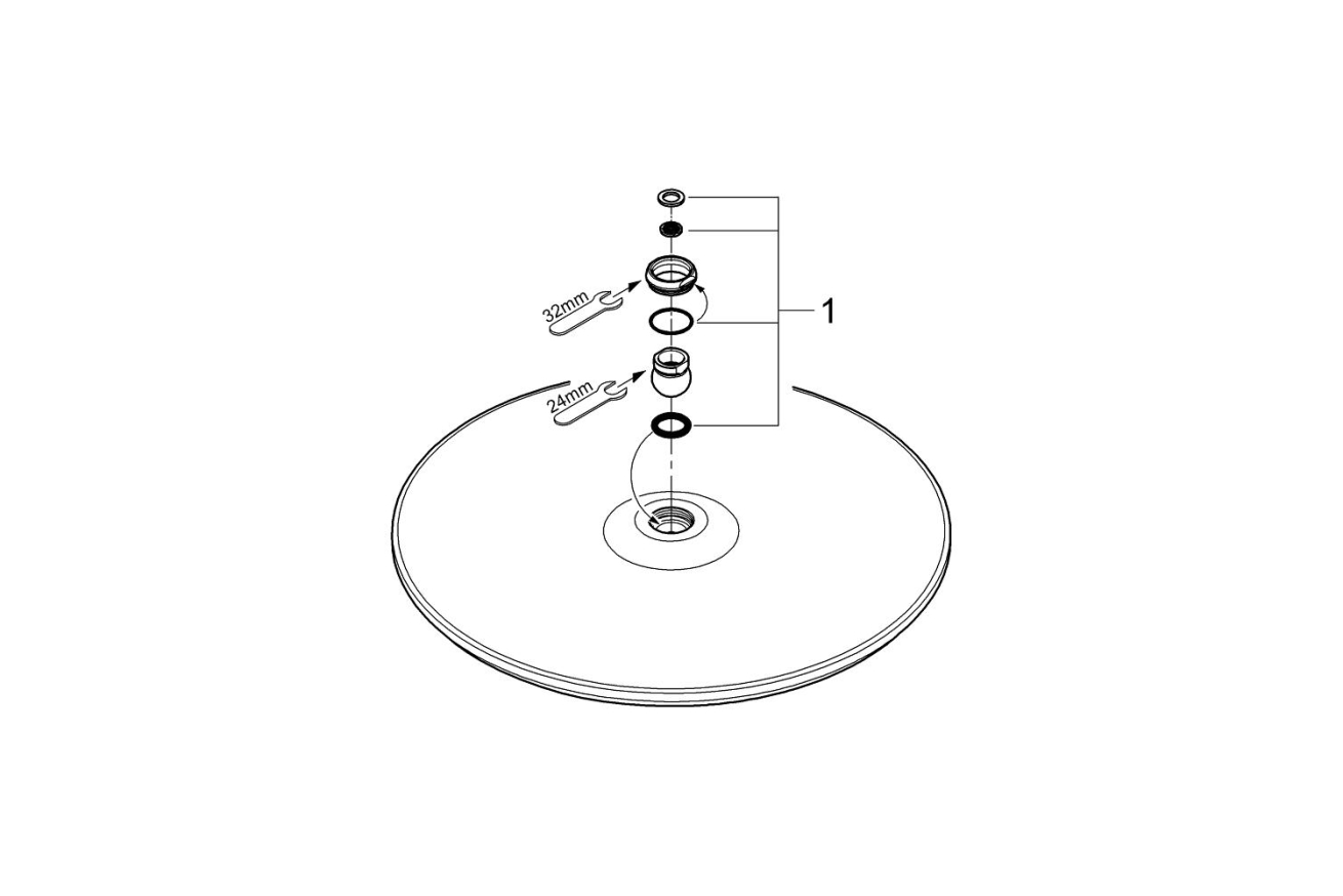 Верхний душ с одним режимом, GROHE Rainshower Cosmopolitan 400, хром, (28778000)