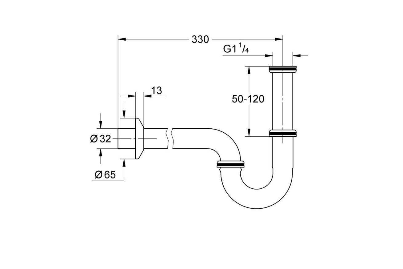 Сифон для раковины и биде GROHE 1 1/4″, хром (28961000)