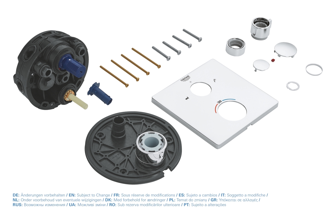 Внешняя часть термостата для ванны GROHE Grohtherm на 2 потребителя, хром (24080000)