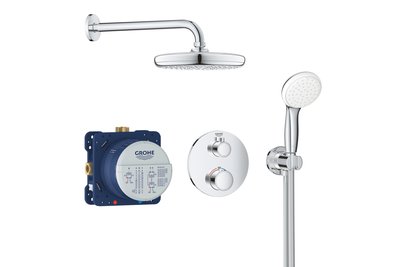 Набор для комплектации душа, с Tempesta 210, GROHE Grohtherm, хром, (34727000)
