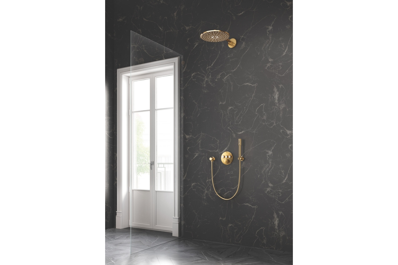 Внешняя часть термостата для ванны и душа GROHE Grohtherm SmartControl на 3 потребителя, круглая, холодный рассвет глянец (29121GL0)