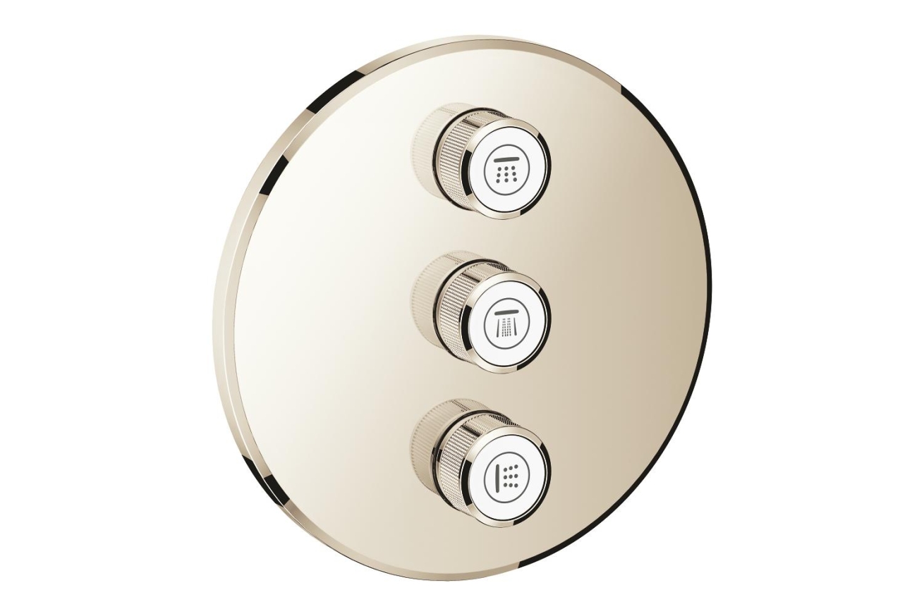 Внешняя часть переключателя потоков GROHE Grohtherm SmartControl на 3 положения, круглая, никель глянец (29122BE0)