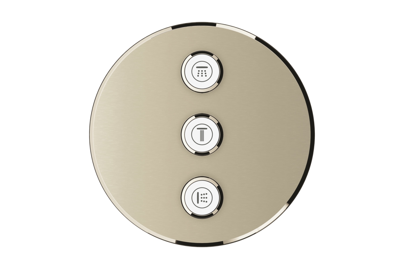Внешняя часть переключателя потоков GROHE Grohtherm SmartControl на 3 положения, круглая, никель матовый (29122EN0)