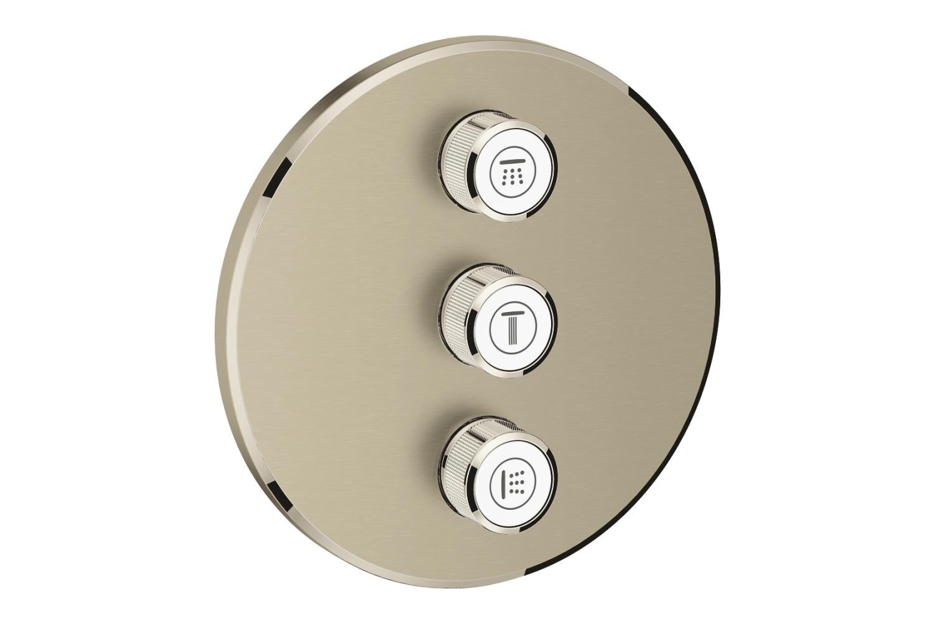Внешняя часть переключателя потоков GROHE Grohtherm SmartControl на 3 положения, круглая, никель матовый (29122EN0)