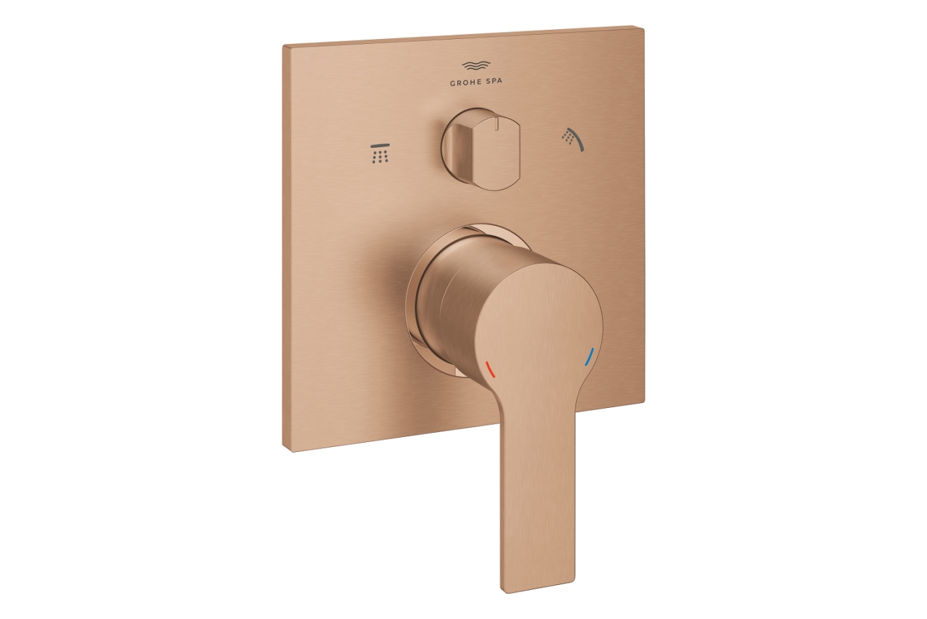 Внешняя часть смесителя для ванны GROHE Allure скрытого монтажа на 3 потребителя, квадратная, теплый закат матовый (29176DL1)