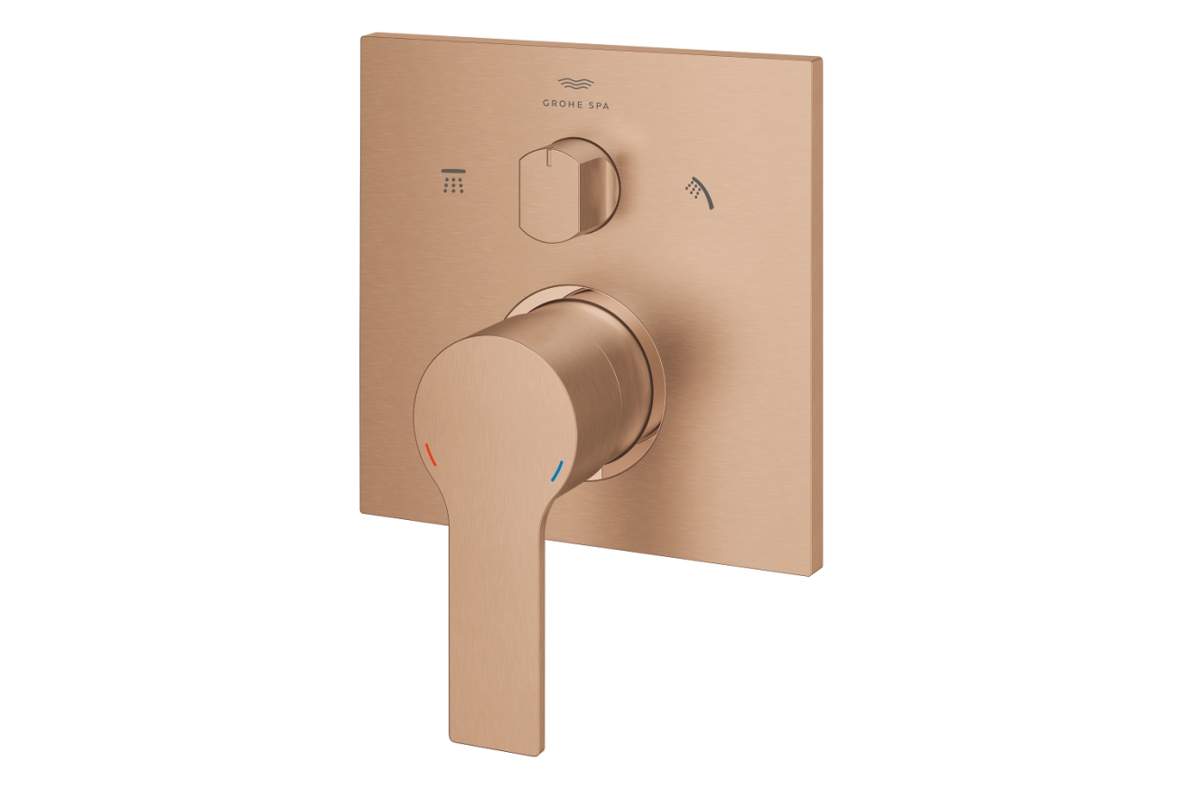 Внешняя часть смесителя для ванны GROHE Allure скрытого монтажа на 3 потребителя, квадратная, теплый закат матовый (29176DL1)