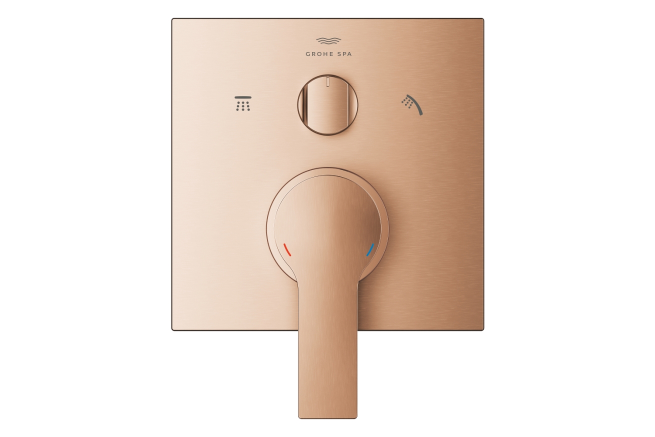 Внешняя часть смесителя для ванны GROHE Allure скрытого монтажа на 3 потребителя, квадратная, теплый закат матовый (29176DL1)