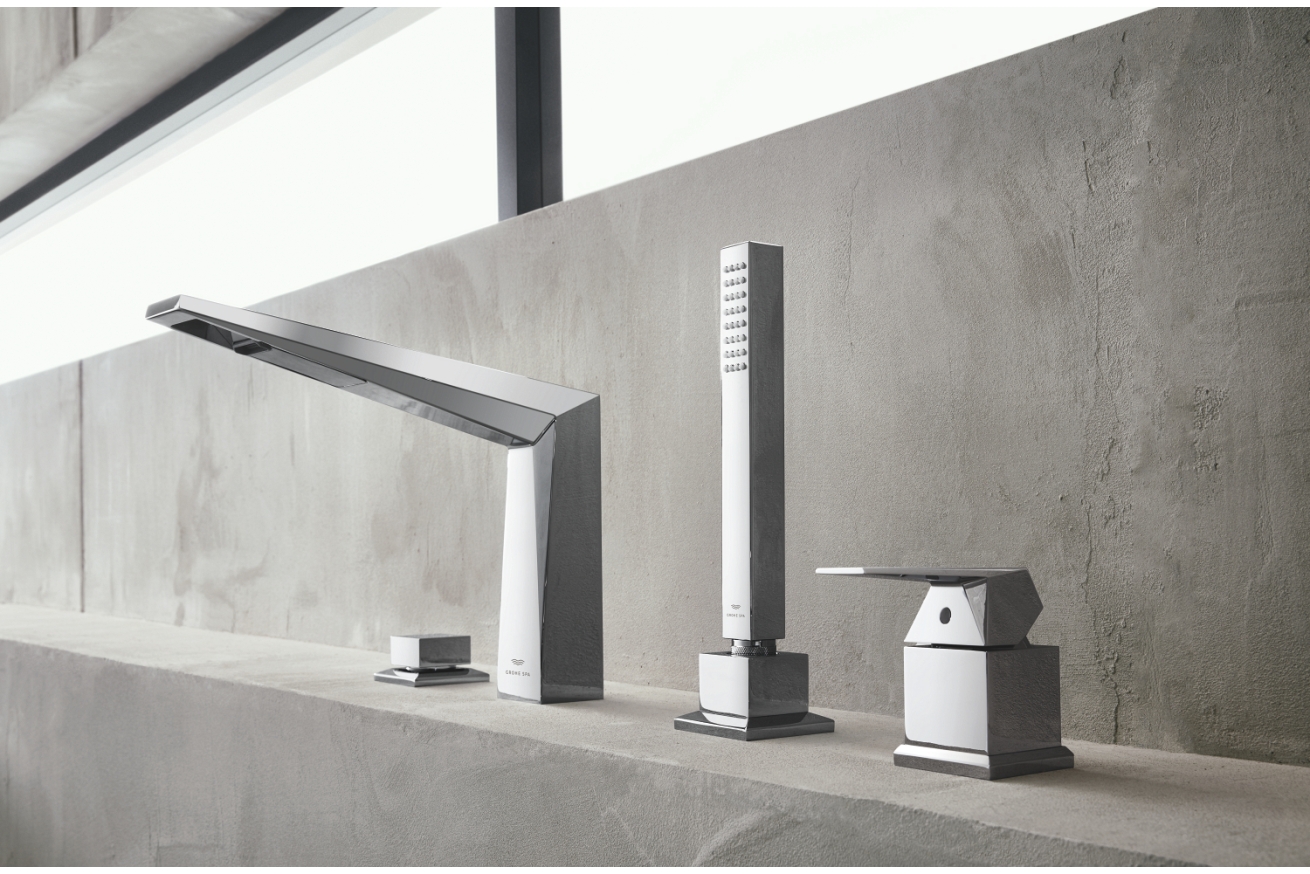 Смеситель для ванны GROHE Allure Brilliant на 4 отверстия, на край ванны, хром (29405000)