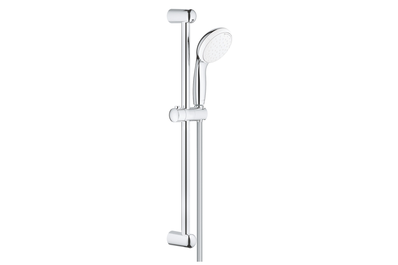 Душевой гарнитур GROHE Tempesta 100, 2 режима струи, душевая штанга 600 мм, 5,7 л/мин, хром/белый (2759810E)