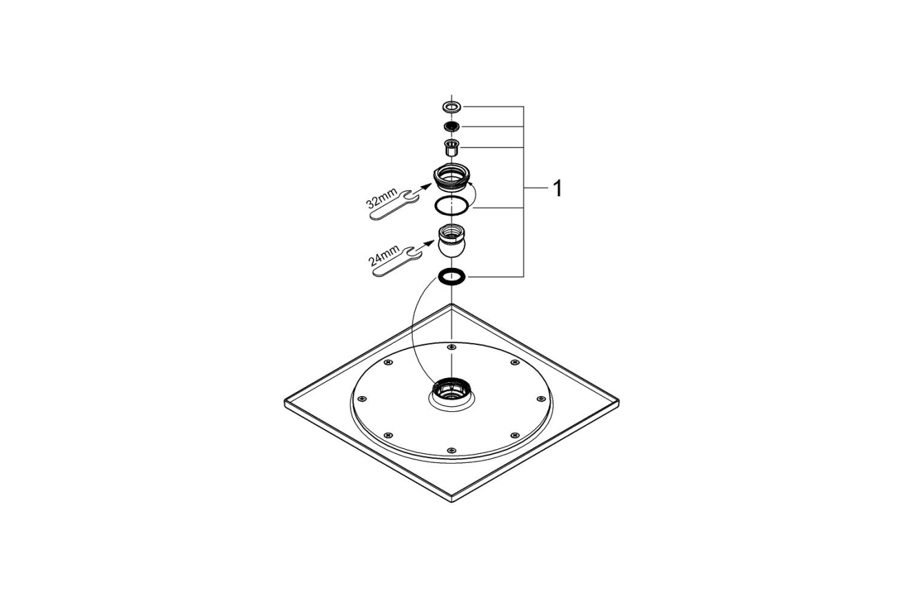 Верхний душ GROHE Rainshower F-series 10", 1 режим, хром (27271000)