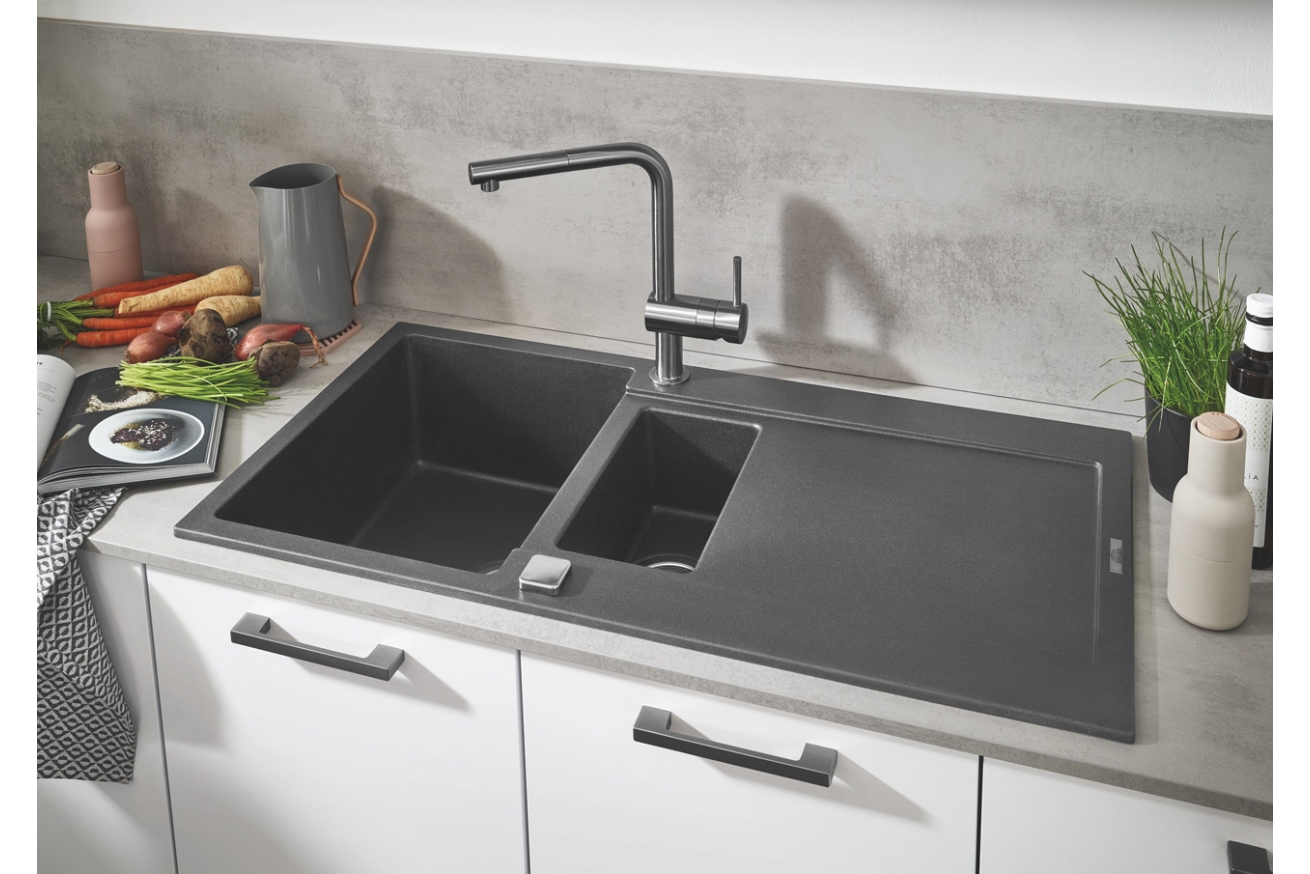 Мойка GROHE K500 с 1,5 чашей, 1000 x 500 мм, серый гранит (31646AT0)