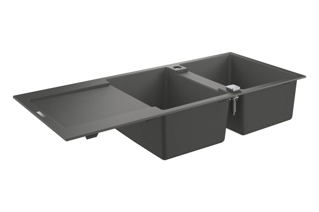 Мойка GROHE K500 с двумя чашами, 1160 x 500 мм, серый гранит (31647AT0)