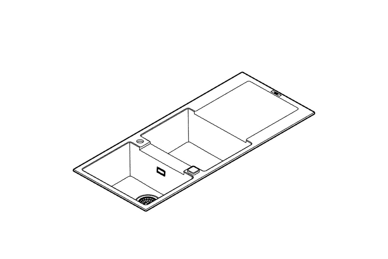 Мойка GROHE K500 с двумя чашами, 1160 x 500 мм, серый гранит (31647AT0)